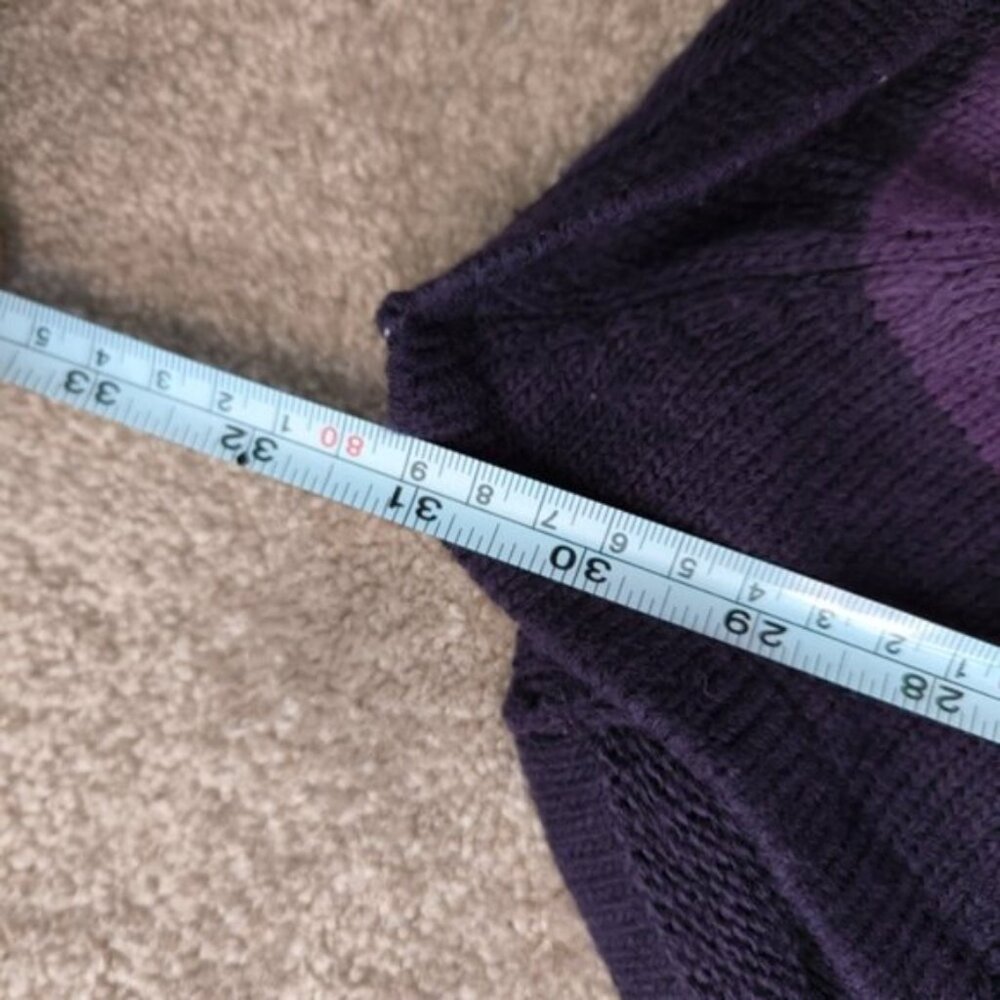 Made in Italy Wool Girly Southwestern Western Coastal Cowgirl Purple Poncho OS - Picture 4 of 5